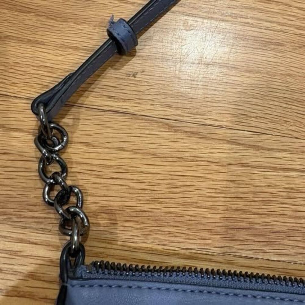 Simply Vera Vera Wang Purse Bag Blue Faux Leather Crossbody Adjustable Strap EUC - Picture 8 of 10